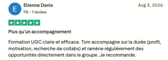 Avis Trustpilot — Etienne Denis — Plus qu’un accompagnement